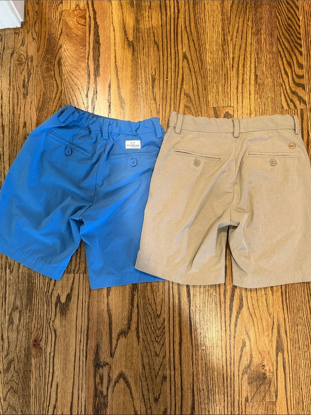 Boys Vineyard Vines Performance Shorts size 8 Pair- Blue and Tan